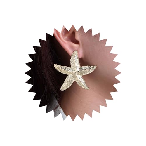 TseenYi Boho Seestern Baumeln Ohrringe Gold Seestern Tropfen Ohrringe Vintage Seestern Ohrstecker Ohrringe Große Seestern Baumeln Ohrringe Sommer Strand Aussage Zubehör von TseenYi