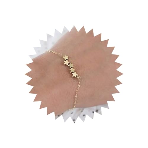 TseenYi Boho Stern Armband Fußkettchen Gold Stern Kettenarmband Vintage Stern Armband Winziges Stern Armband Minimaliast Kettenarmband Schmuck Für Frauen Und Mädchen Geschenke von TseenYi