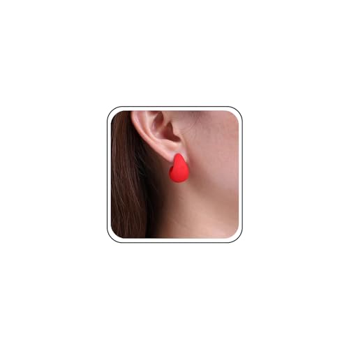 TseenYi Boho Teardrop Ohrringe Rot Wassertropfen Reifen Ohrring Acryl Runden Reifen Ohrringe Süßigkeiten Farbe Offen Reifen Ohrringe Klobig Reifen Ohrringe Schmuck Für Frauen Und Mädchen von TseenYi