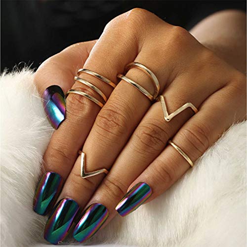 TseenYi Boho Vintage Ringe Set Gold Joint Knöchel Ringe Retro Midi Finger Ringe Hand Zubehör Schmuck für Frauen und Mädchen von TseenYi