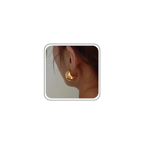 TseenYi Chunky Gold Hoop Ohrringe Dicke Leichte Wassertropfen Ohrringe Vintage C Form Reifen Ohrringe Übertrieben Tropfen Metall Ohrstecker Schmuck Für Frauen Und Mädchen von TseenYi