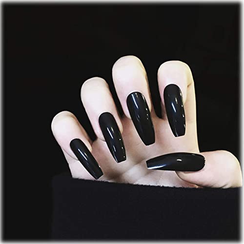 TseenYi Extra lange schwarz drücken auf Nägel Punk gefälschte Nägel quadratisch glänzend Clip auf Nägel Tipps Abschlussball Party Halloween Acryl Nägel Kunst für Frauen und Mädchen 24 Pcs (schwarz) TseenYi Extra lange schwarz drücken auf Nägel Punk gefälschte Nägel quadratisch glänzend Clip auf Nägel Tipps Abschlussball Party Halloween Acryl Nägel Kunst für Frauen und Mädchen 24 Pcs (schwarz) von TseenYi
