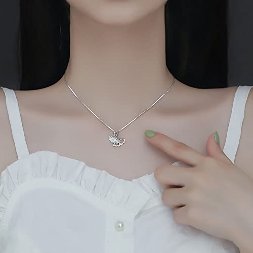 TseenYi Ginkgo Halskette Choker Ginkgo Blatt Peandant Halskette Silber Ginkgo Anhänger Halskette Kette Ginkgo Schlüsselbein Kette Brauthochzeit Schmuck für Frauen und Mädchen von TseenYi