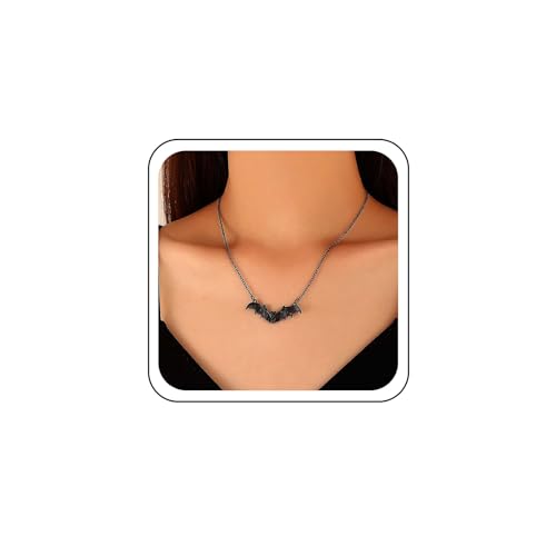 TseenYi Gothic Fledermaus Halskette Schwarz Fledermaus Anhänger Halskette Fliegende Fledermaus Dunkel Halskette Tier Fledermaus Kette Halskette Vintage Fledermaus Choker Halskette Schmuck Für Frauen von TseenYi