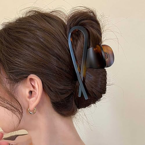 TseenYi Große Haare Kralle Clips Braun Große Haare Clips Irredular Kralle Clips Acryl Kralle Hai Clip Barrette Minimalistischen Geometrischen Haarspangen Harz Dutt Haarspange von TseenYi