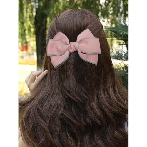 TseenYi Große Haarschleife Haarspange rosa Fabrac Schleife Clip Haarspange große Schleife Knoten Haarnadel Bowknot Hairclip Vintage Fliege Haarspange Clip Kopfbedeckung Winter Band Schleife von TseenYi