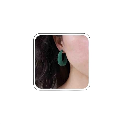 TseenYi Grün C Form Ohrringe Plüsch C Runde Reifen Ohrringe Grün Leicht C Form Ohrringe Vintage Plüsch Geometrische Übertrieben Ohrringe Schmuck Für Frauen Und Mädchen von TseenYi