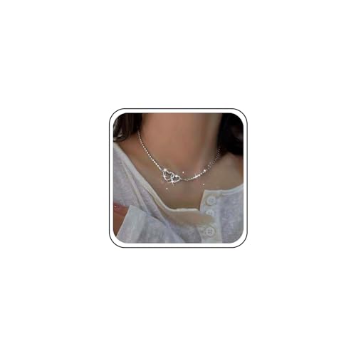 TseenYi Kristall Herz Halskette Cz Tennis Kette Halskette Interlock Zwei Herz Halskette Strass Herz Anhänger Halskette Kristall Kette Choker Halskette Schmuck Für Frauen Und Mädchen von TseenYi