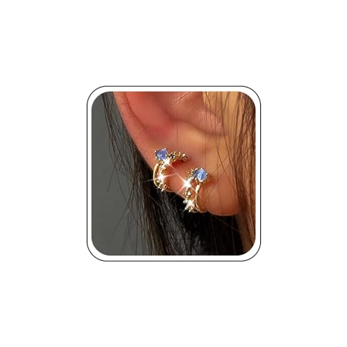 TseenYi Kristall Reifen Ohrringe Gold Opal Reifen Ohrringe Strass Ohrringe Vintage C Form Ohrringe Braut Cz Hochzeit Ohrringe Schmuck Für Frauen Und Mädchen von TseenYi