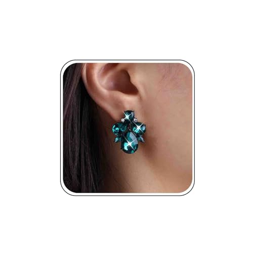 TseenYi Kristall Smaragd Cluster Ohrringe Grün Teardrop Cluster Tropfen Ohrringe Cz Marquise Baumeln Ohrringe Smaragd Wassertropfen Ohrringe Hochzeit Prom Cluster Ohrringe Schmuck Für Frauen Und von TseenYi