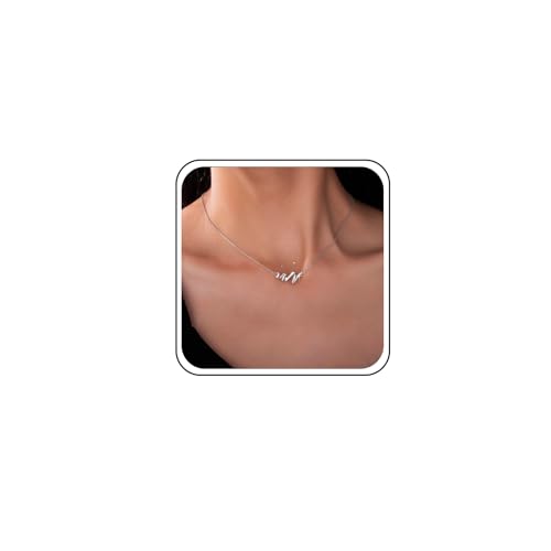 TseenYi Kristall Welle Linie Anhänger Halskette Silber Cz Ozean Welle Halskette Funkelnde Spirale Linie Choker Halskette Glanz Strass Braut Halskette Für Frauen von TseenYi