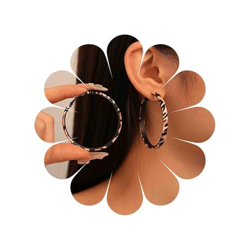 TseenYi Leopard Hoop Ohrringe Leopard Hoop Ohrringe Großer Reifen Leopard Runde Ohrringe Geometrische Runde Huggie Hoop Drop Ohrringe Vintage Leopard Ohrringe von TseenYi