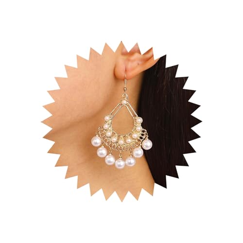 TseenYi Perle Kronleuchter Ohrringe Gold Quaste Perle Tropfen Ohrringe Vintage Perle Baumeln Ohrringe Indischen Traditionellen Baumeln Ohrringe Ethnische Perle Perlen Ohrringe Schmuck Für Teenager TseenYi Perle Kronleuchter Ohrringe Gold Quaste Perle Tropfen Ohrringe Vintage Perle Baumeln Ohrringe Indischen Traditionellen Baumeln Ohrringe Ethnische Perle Perlen Ohrringe Schmuck Für Teenager von TseenYi