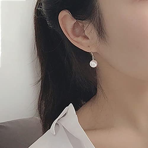TseenYi Perlen-Ohrhänger,Silber,Perlen-Tropfen-Ohrring,Brautperlen-Kugel-Tropfen-Ohrringe,weiße Perlen-Ohrhaken-Ohrringe, kurze Perlenanhänger Ohrringe,Hochzeitsschmuck für Frauen und Mädchen von TseenYi