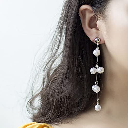 TseenYi Perlenohrringe Mit Quaste Lange Perlenohrringe Silber Lange Quaste Perlenohrringe Boho Perlen Ohrstecker Ohrringe Braut Hochzeit Perlen Ohrstecker Ohrringe Schmuck Für Frauen Und Mädchen von TseenYi