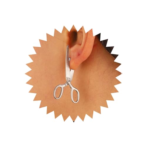 Tseenyi Punk -Scherenstollen Ohrringe Silberschere Ohrringe Vintage Barber Ohrring Lustige Schere Friseurstollen Schere Ohr Jacke Ohrring von TseenYi