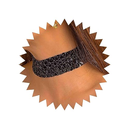 TseenYi Punk Schwarz Pailletten Halskette Fischschuppen Pailletten Breite Halskette Gothic Schwarz Mesh Halskette Spitze Samt Halskette Luxus Dicke Kurze Kragen Halskette Schmuck Für Frauen Mädchen von TseenYi