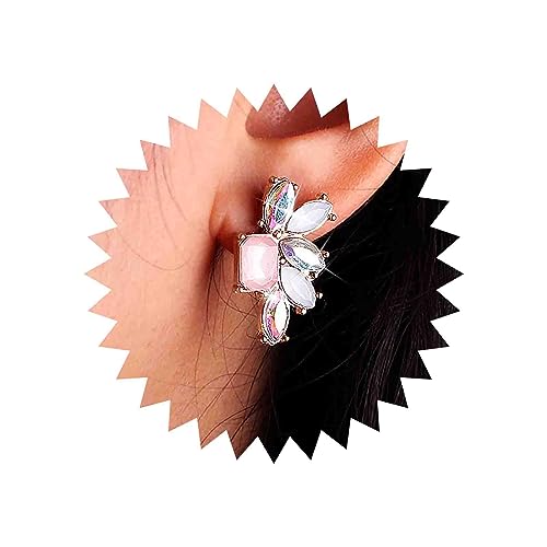 TseenYi Rosa Kristall Cluster Ohrstecker Boho Regenbogen Edelstein Ohrringe Strass Rosa Cluster Ohrring Vintage Bunte Kristall Ohrringe Schmuck Für Frauen Und Mädchen von TseenYi