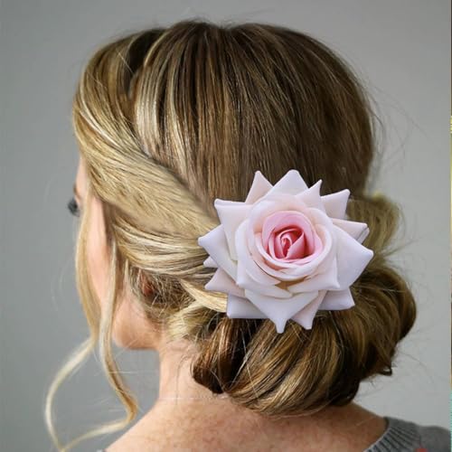 TseenYi Rose Blume Haarspange Große Blume Stoff Haarspange Rosa Blumen Haarnadel Rose Haarteil Braut Hochzeit Kopfspange Brosche Two Wayjewelry TseenYi Rose Blume Haarspange Große Blume Stoff Haarspange Rosa Blumen Haarnadel Rose Haarteil Braut Hochzeit Kopfspange Brosche Two Wayjewelry von TseenYi