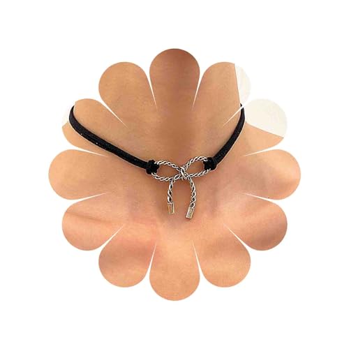 TseenYi Schwarzer Samt Choker Halskette Goldene Schleife Anhänger Halskette Gothic Schleife Knoten Samt Halskette Kurz Samt Wildleder Halskette Punk Schwarzer Samt Kragen Halskette Schmuck Für Frauen von TseenYi