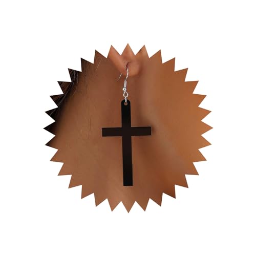 TseenYi Schwarzes Acryl Kreuz Ohrringe Punk Kreuz Baumeln Ohrringe Gothic Kruzifix Tropfen Ohrringe Großes Kreuz Acryl Baumeln Ohrringe Cosplay Schmuck Für Frauen Und Mädchen Geschenke von TseenYi