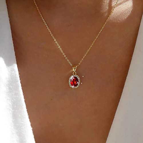 TseenYi Smaragd Edelstein Anhänger Halskette Oval Smaragd Halskette Retro Gold Smaragd Grün Halskette Funkelnde Cz Grün Anhänger Halskette Boho Grün Edelstein Halskette Schmuck Für Frauen Und Mädchen von TseenYi