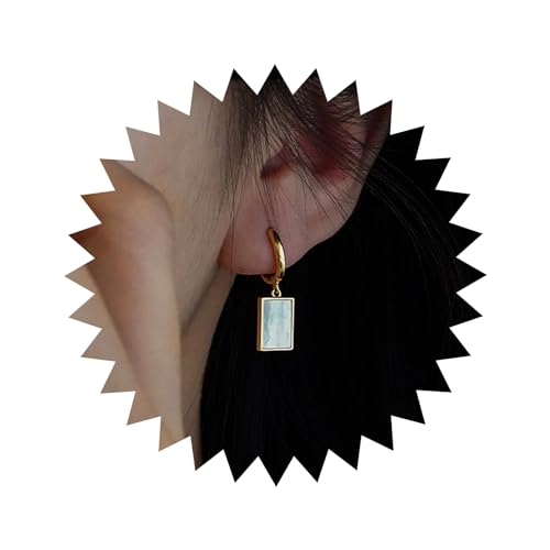 TseenYi Vintage Emaille Quadratische Ohrringe Gold Quadratische Ohrringe Geometrische Rechteck Tropfen Ohrringe Boho Quadrat Huggie Hoop Ohrringe Schmuck Für Frauen Und Mädchen von TseenYi