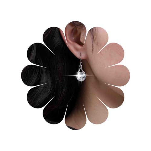 TseenYi Vintage Kristall Strass Ohrringe Silber Kristall Tropfen Hoop Ohrringe Hochzeit Strass Ohrringe Rund Cz Braut Ohrringe Luxus Strass Ohrringe Schmuck Für Frauen Und Mädchen von TseenYi