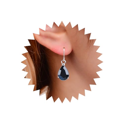 TseenYi Vintage Schwarz Tränenkristall Ohrringe Wassertropfen Schwarz Cz Ohrringe Onyx Edelstein Ohrringe Gothic Ohrringe Schmuck Für Frauen Und Mädchen Geschenke Baumeln von TseenYi