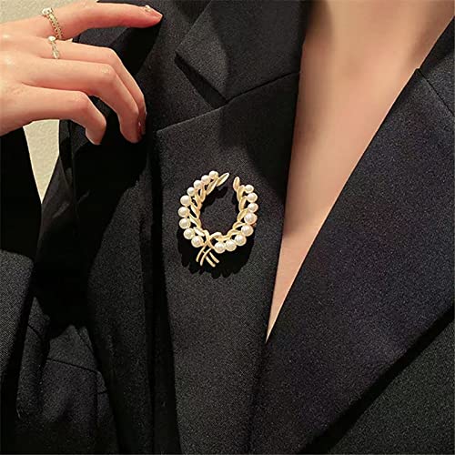 TseenYi Weizen Brosche Mode Perle Corsage Brosche Barock Mode Gold Weizen Brosche Schal Pin Revers Clip Shirt Clip Schmuck für Frauen und Mädchen Hochzeit Valentinstag von TseenYi