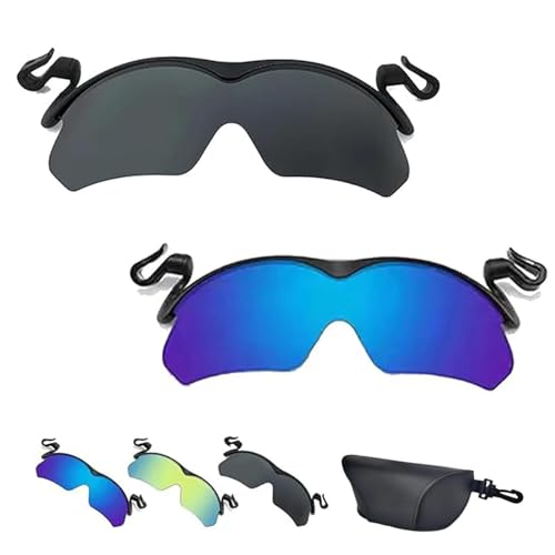 Tseonmis Clip-Cap-Sportsonnenbrille, polarisierte Clip-Cap-Sonnenbrille, Herren-Clip-on-Sonnenbrille zum Angeln, Radfahren, Wandern, Radfahren (2Pcs-B) von Tseonmis