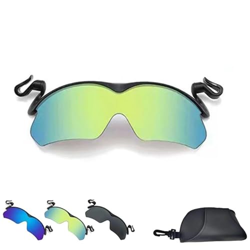 Tseonmis Clip-Cap-Sportsonnenbrille, polarisierte Clip-Cap-Sonnenbrille, Herren-Clip-on-Sonnenbrille zum Angeln, Radfahren, Wandern, Radfahren (Green) von Tseonmis