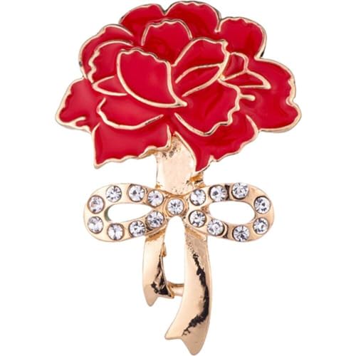 Blumen-brosche, Rote Nelke, Blumen-brosche Für Frauen, Mutter-kristall-schleife, Anstecknadel, Anstecknadel, Schmuck, Geschenk Für Hochzeit, Party von Tsffae