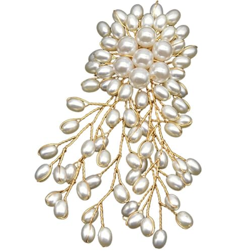 Elegante Kunstpearlblume Hochzeit Brosche Kristall Corsage Pin Pearl Brosche Frauen Kleidung Accessoires Schmuck Geschenk Für Braut Mädchen Frauen Frauen von Tsffae