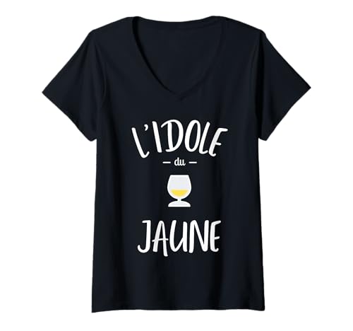 Damen Humorvolle Geschenkidee Pastis Marseille L'idol Du Jaune T-Shirt mit V-Ausschnitt Damen Humorvolle Geschenkidee Pastis Marseille L'idol Du Jaune T-Shirt mit V-Ausschnitt von Tshirt Humoristique Drôle Apéro Homme Beauf