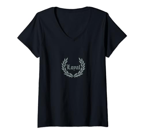 Damen Loyal tshirt, Tshirt Schriftzug Loyal Tattoo Schrift Hoodie T-Shirt mit V-Ausschnitt von Tshirt Shirt T-Shirt Pullover Hoodie Sweater Style