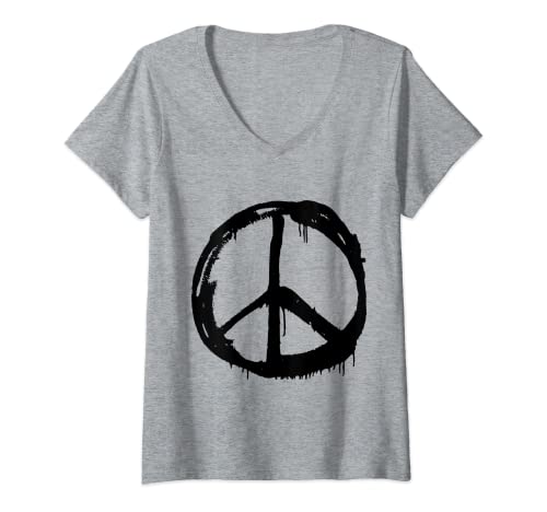 Damen Street Art Hoodie, Peace Zeichen Graffiti Tshirt Design T-Shirt mit V-Ausschnitt von Tshirt Shirt T-Shirt Pullover Hoodie Sweater Style