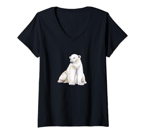 Damen #snirt Eisbär tshirt Print Eisbär Kostüm Bär Hoodie Eisbär T-Shirt mit V-Ausschnitt Damen #snirt Eisbär tshirt Print Eisbär Kostüm Bär Hoodie Eisbär T-Shirt mit V-Ausschnitt von Tshirt Shirt T-Shirt Pullover Hoodie Sweater Style