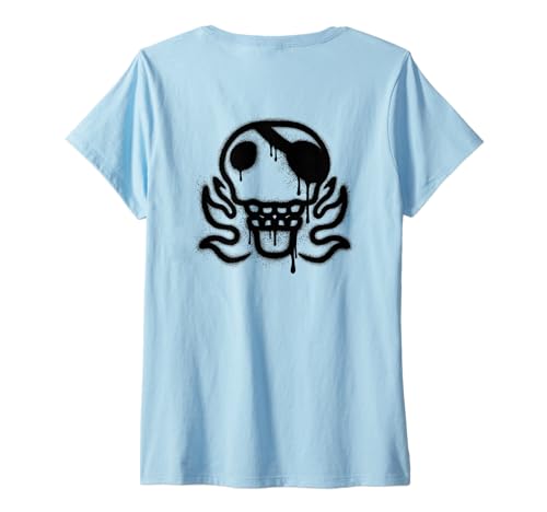 Damen #snirt Graffiti T-Shirt Design, Piraten Graffiti Augenklappe T-Shirt mit V-Ausschnitt von Tshirt Shirt T-Shirt Pullover Hoodie Sweater Style