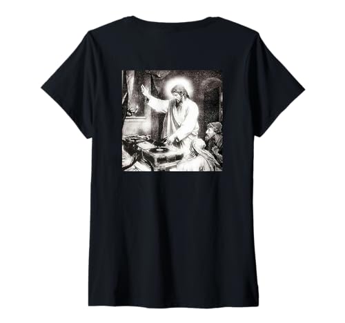 Damen #snirt Techno Buddha, Rave Buddha t-Shirt Kopfhörer Buddha T-Shirt mit V-Ausschnitt von Tshirt Shirt T-Shirt Pullover Hoodie Sweater Style