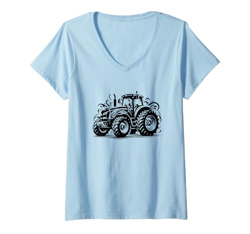 Damen #snirt Trecker tshirt Traktor Landwirtschaft Tasse Traktor T-Shirt mit V-Ausschnitt von Tshirt Shirt T-Shirt Pullover Hoodie Sweater Style