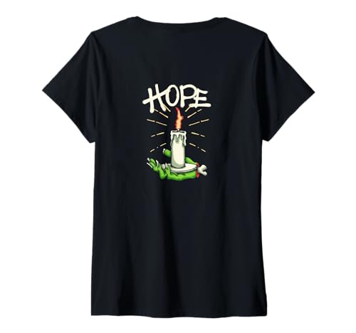 Damen #snirt Zombie t-Shirt, Untoter hält Kerze Hoodie Hoffnung T-Shirt mit V-Ausschnitt Damen #snirt Zombie t-Shirt, Untoter hält Kerze Hoodie Hoffnung T-Shirt mit V-Ausschnitt von Tshirt Shirt T-Shirt Pullover Hoodie Sweater Style