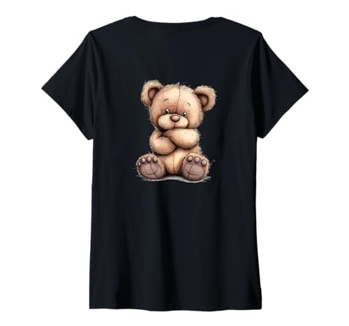 Damen #snirt böser Teddy tshirt süßer Teddybär Hoodie Backprint T-Shirt mit V-Ausschnitt Damen #snirt böser Teddy tshirt süßer Teddybär Hoodie Backprint T-Shirt mit V-Ausschnitt von Tshirt Shirt T-Shirt Pullover Hoodie Sweater Style