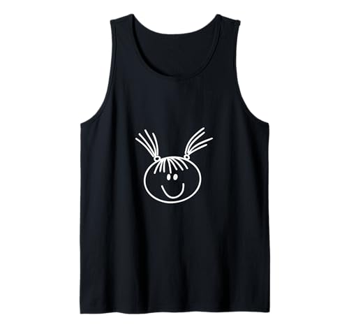 #snirt Mädchen mit Zöpfen t-shirt Motiv shirt Strichmännchen Tank Top von Tshirt Shirt T-Shirt Pullover Hoodie Sweater Style