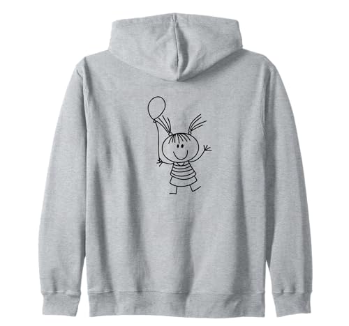 #snirt Strichmännchen Mädchen t-shirt, Kind mit Luftballon Kapuzenjacke von Tshirt Shirt T-Shirt Pullover Hoodie Sweater Style