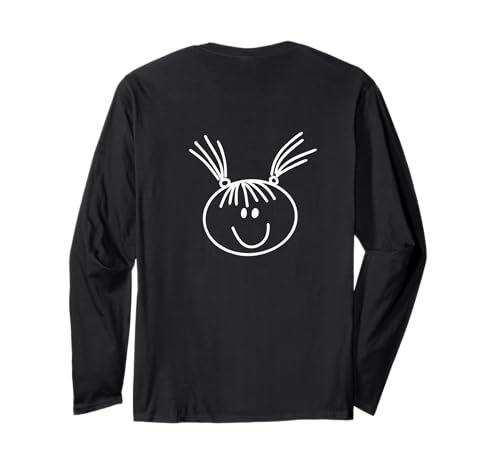 #snirt freches Mädchen t-shirt, Strichmännchen mit Zopf Kind Langarmshirt von Tshirt Shirt T-Shirt Pullover Hoodie Sweater Style