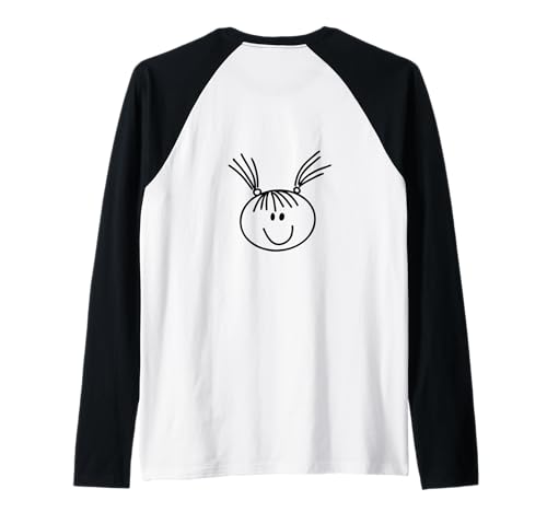 #snirt freches Mädchen t-shirt, Strichmännchen mit Zopf Kind Raglan von Tshirt Shirt T-Shirt Pullover Hoodie Sweater Style