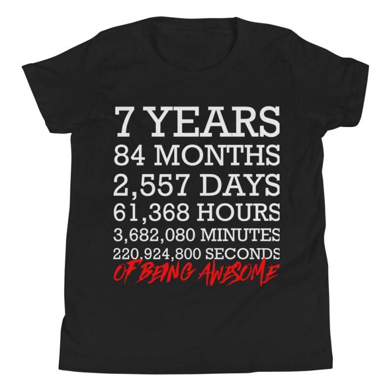 7. Geburtstag Shirt, 7 Jahre Alt Shirt Junge Mädchenshirt 7. Geburtstag Shirt, 7 Jahre Alt Shirt Junge Mädchenshirt von TshopteesCo
