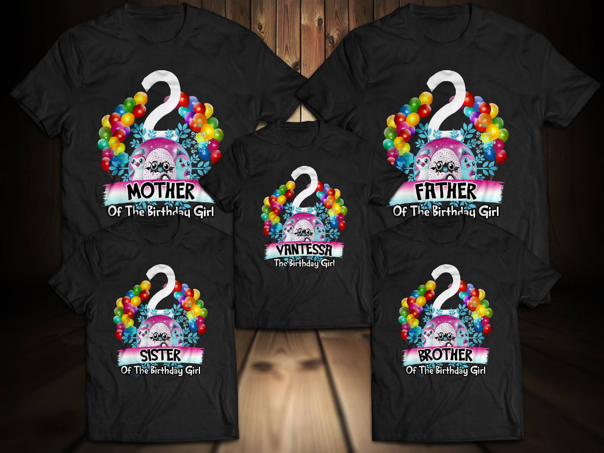 Personalisiertes Hatchimals Geburtstags-Shirt Familie Passende T-Shirts von TshopteesCo