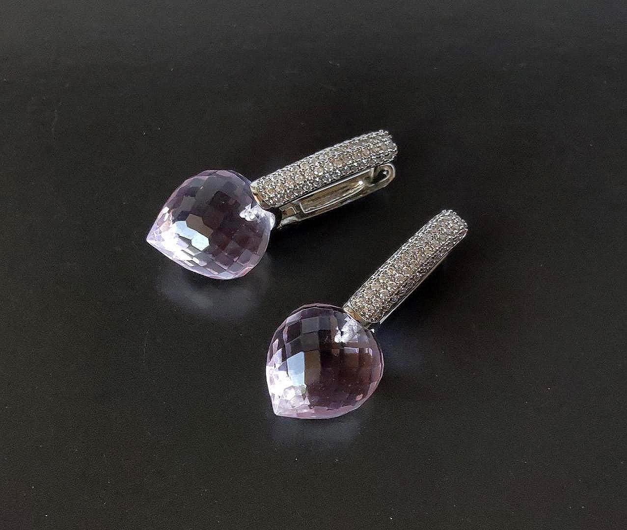 Pink Hydro Quarz & Cz Ohrringe in Silber von TsirliO
